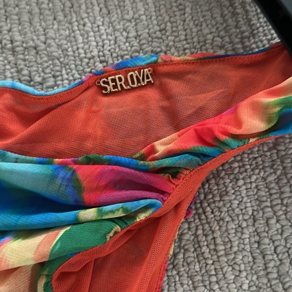 NWT SER.O.YA Imani One-Shoulder Ruched Cut-Out Midi Bodycon Dress​ - Picture 3 of 5